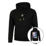 Quiet Please Flashy Backprint Hoody Herren in schwarz