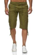 Reslad Leinenhose Reslad Leinen Cargo Shorts Männer Strandhose Herren Leinenhose 3/4 (1-tlg) Strandhose im Leinen-Look mit Cargotaschen