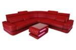 Sofa Dreams Ecksofa Ledersofa Positano L Form Mini, Designersofa, Sofa mit Beleuchtung