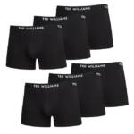 Ted Williams Unterkleid Schwarze Herren Boxershorts in Größe L - 6er Pack (1-tlg) Herren Boxershorts Schwarz Größe L 6 Stück