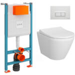 Vitra V-Fix Core WC-Paket Trägergestell + Vitra Integra WC + Duroplast-Sitz + Platte, glänzend weiß (V-FixIntegraClassic-1)