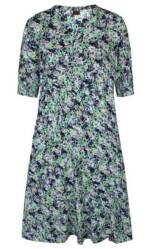 ZE-ZE Nordic Blusenkleid Kleid gemustert midi länge allover Print
