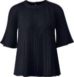 s.Oliver BLACK LABEL Kurzarmbluse - festliche Plissee Bluse - lockere Sommerlbluse einfarbig