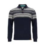 tomBrook Troyer Herren Strickpullover mit Norweger-Muster - Pullover mit Troyer-Kragen