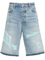 AMIRI Jeans-Shorts mit Varsity-Logo - Blau