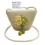 AUKUU Strandtasche Damen-Baumwollseilhandtasche mit Blumenmuster, Schrägumhängetasche für (Handys)