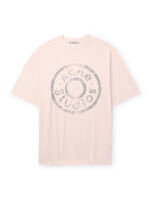 Acne Studios - Exford Distressed Logo-Print Organic Cotton-Blend Jersey T-Shirt - Men - Pink - XS