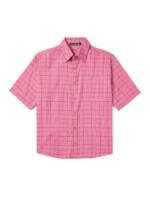 Acne Studios - Sarlie Logo-Appliquéd Checked Cotton-Flannel Shirt - Men - Pink - XS