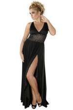 Andalea Partykleid Andalea Schwarzes langes Kleid M/1074 - (38/40,42/44,46/48,50/52,54/56