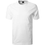 BOSS Black Herren T-Shirt weiß Baumwolle