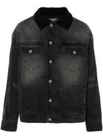 Balmain Jeansjacke mit Shearling-Futter - Grau