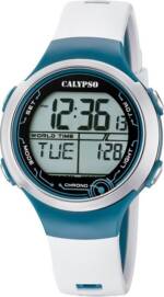 CALYPSO WATCHES Digitaluhr Calypso Unisex Uhr Digital, (Digitaluhr), Damen, Herren Armbanduhr rund, Kunststoffarmband weiß, blau, Fashion