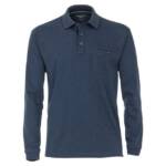 CASAMODA Langarm-Poloshirt Große Größen Herren blau melange Poloshirt Langarm CasaModa easy care