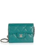 CHANEL Pre-Owned Gestepptes Portemonnaie mit Kettenriemen - Blau