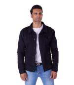 Denim Distriqt Jeansjacke Herren Basic Jeansjacke mit Stretch in Slim Fit Schwarz XXL