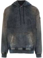 Diesel D-Um-Rib Track Hoodie aus Denim - Blau