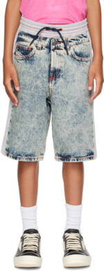 Diesel Kids Blue & Gray Layered Denim Shorts