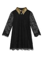 Dolce & Gabbana Kids Langärmeliges Spitzenkleid - Schwarz