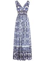 Dolce & Gabbana Maxikleid mit Majolica-Print - Blau