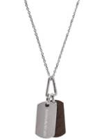 Emporio Armani Collier Emporio Armani Herren-Kette Edelstahl, Leder