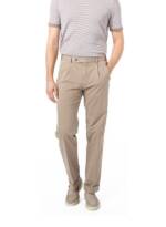 HILTL Herren Bundfaltenhose beige Baumwolle Classic Fit