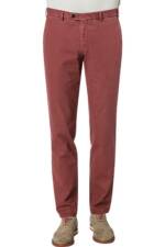 HILTL Herren Chino rot Baumwolle meliert Slim Fit