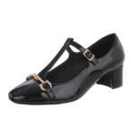 Ital-Design Damen Abendschuhe Elegant Schnürpumps (87118076) Blockabsatz Schnür- & Riemchenpumps in Schwarz