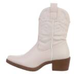 Ital-Design Damen Cowboyboots Western Westernstiefelette (83592481) Blockabsatz Western- & Bikerboots in Beige