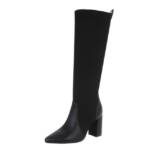 Ital-Design Damen Elegant High-Heel-Stiefel (87124692) Blockabsatz High-Heel Stiefel in Schwarz