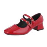 Ital-Design Damen Elegant Schnürpumps (87118238) Blockabsatz Schnür- & Riemchenpumps in Rot