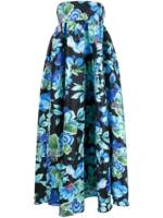 Kika Vargas Maxikleid mit Blumen-Print - Schwarz