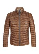 MILESTONE Herren Lederjacke braun Schafleder unifarben