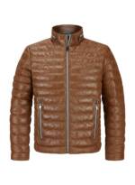 MILESTONE Herren Lederjacke braun unifarben