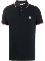 Moncler Poloshirt mit Logo-Patch - Blau