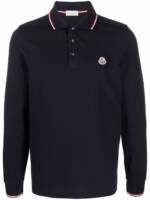 Moncler Poloshirt mit Patch-Detail - Blau