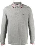 Moncler Poloshirt mit Streifendetail - Grau