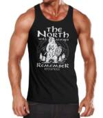 Neverless Tanktop Herren Tank-Top Bär Wiking Adventure Runen the North Natur Muskelshirt Muscle Shirt Neverless® mit Print