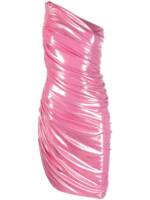 Norma Kamali Asymmetrisches Metallic-Kleid - Rosa