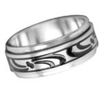 Order & Smile Schmuck Fingerring Spinning Ring: Edelstahl Ring mit Tribal