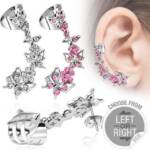 Order & Smile Schmuck Single-Ohrstecker mit Ohrklemme Ear Cuff Ohrstecker / Ohrklemme "Schmetterling & Blumen"