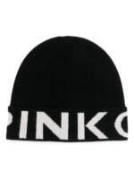 PINKO Intarsien-Mütze mit Logo - Schwarz