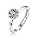 Powerwill Silberring Zirkonia Verlobungsring Eheringe Promise Verlobung Ring Silber 925 (1-tlg., Damen Schmuck), Solitärring Silberringe Trauringe Hochzeitsringe Antragsring