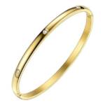 ROUGEMONT Armreif Damen Armreif mit Kubischen Zirkonia Steinen 18k Gold 17cm XS, Wasserfest