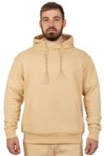 Reichstadt Trainingspullover Sport Herren Hoodie 23RS034 Beige L mit Eleganten Details