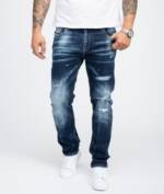 Rock Creek Regular-fit-Jeans Herren Jeans Stonewashed Dunkelblau RC-3104