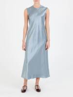 Satin-Midikleid Blau