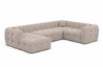 Sofa Dreams Wohnlandschaft Polster Sofa Lounge Wohnlandschaft Couch Stoff Samt Sevilla U Form, Chesterfield