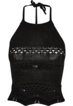 URBAN CLASSICS Muskelshirt "Urban Classics Damen Ladies Short Crochet Knit Neckholder Top"