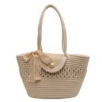 YRIIOMO Strandtasche Damen Handgemachte Strohtasche, gewebte Strandtasche, Nischen Retro, Handtasche.