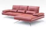 daslagerhaus living Big-Sofa Ecksofa Phoebe Leder rot